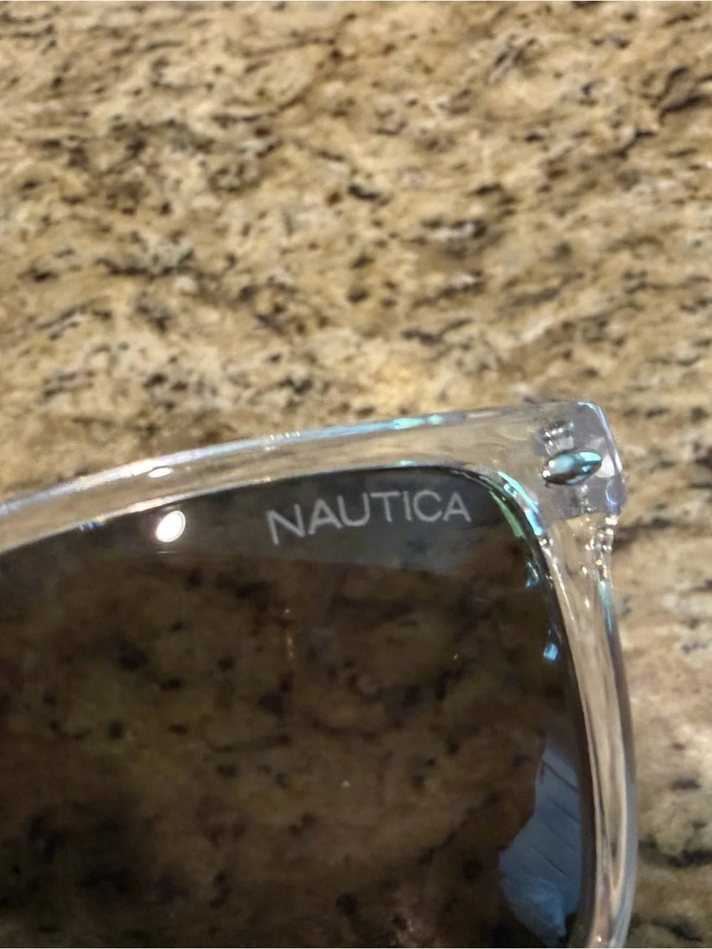 Nautica Clear Frame Sunglasses with Gray Lenses